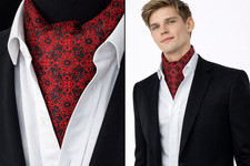 Brocade men cravat ascot red - men's,