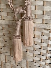 x 1 Pair  Curtain Tie Backs, Rope and Tassel, Beige Colour Used