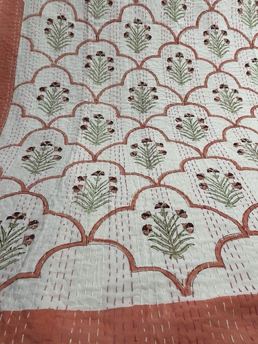 Indian kantha quilt bedspread - indian,
