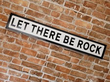 AC/DC Inspired Let There Be Rock Music Lyric Vintage Street Sign Angus Young