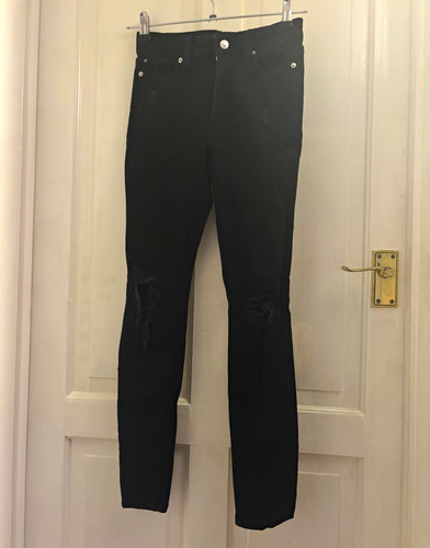 Womens black ripped skinny - black,