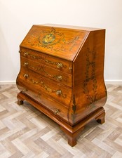 Antique Satinwood Chest – Painted Bureau w/ Writing Slope – Early 20th C