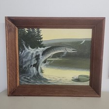 Fly Fishing Painting Pike Lake