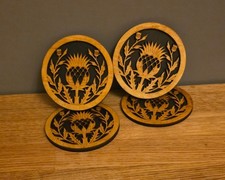 Set of Scottish Thistle Wooden