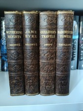 Odhams Press 4 Classic Books Hardcover Leatherette Bound Embossed c1930's