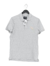 Abercrombie & Fitch Men's Polo S Grey Cotton with Elastane Basic