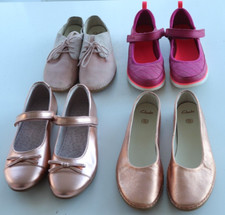 CLARKS / NEXT - LEATHER CASUAL PUMPS FLAT SHOES BUNDLE - KIDS GIRLS UK3 3.5 F