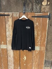 Noosa Longboards T-Shirt Long Sleeve Black Cotton Logo Crew Neck Men's Medium