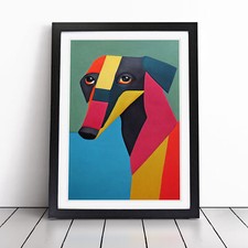 Greyhound Patchwork Framed