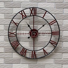 47cm Antique Distressed Skeleton Country Style Metal Oversize Wall Clock