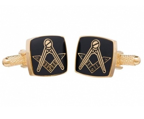 Masonic cufflinks onyx - masonic,