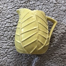 SylvaC Yellow Cabbage Leaf 20th Century Molded Leaf Design Pitcher 2551 Small.