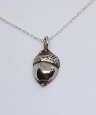 Handmade Fine Silver Acorn
