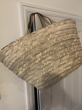 French Market Basket Stylish Shopping Bag Moroccan Artisan Handcrafted