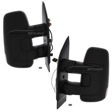 Short Arm Wing Door Mirrors For Iveco Daily Van 2014-> Electric Black 1 Pair