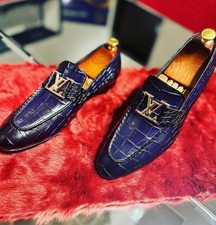 Handmade men blue crocodile