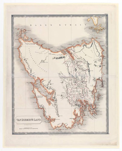 Van diemen land map 1828 - land, ca