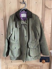 Ladies Green Tweed Field Jacket Size 12
