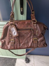 Tommy and Kate Weekender Travel Bag Tan Leather Fantastic Condition See Photos