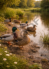 Ducks Metal Sign Retro Style