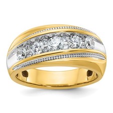 14k Yellow Gold with White
