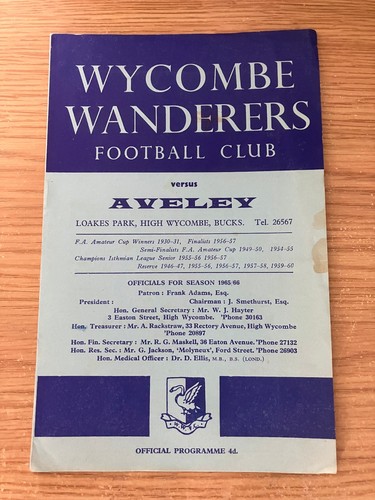 Wycombe wanderers aveley - wycombe, v