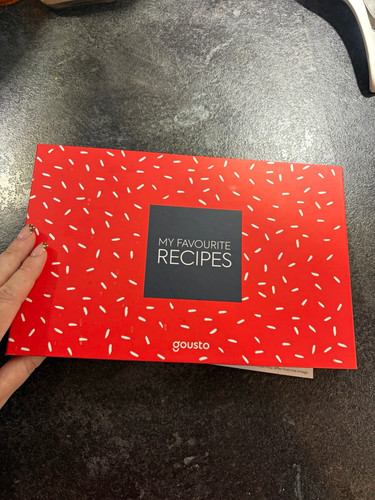Gousto binder with recipe - with,
