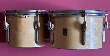 Vintage Premier Bongos Drum England Percussion 50s 60s Stand Yellow Pearl