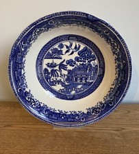 Washington Old Willow Salad Serving Bowl, Blue White Ironstone tableware 23cm