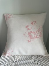 Cabbages  and Roses  Cushion Cover  Hatley  Pink Linen Fabric 40 cm