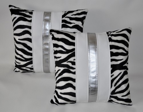Zebra white silver faux - 2,