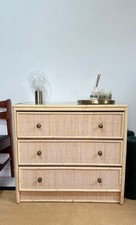 Mid Century Retro Vintage Chest Of Drawers Wicker 