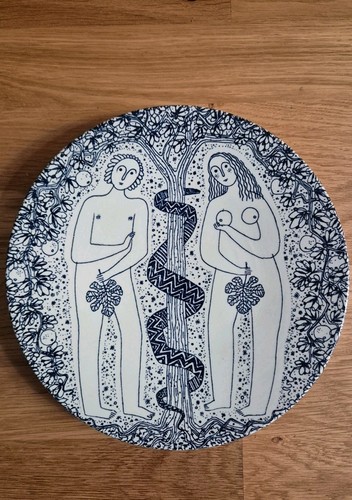 Ceramic wall plate adam and - "adam,