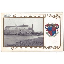FAKENHAM Goggs Mill and Coat of Arms, Norfolk Postcard Used