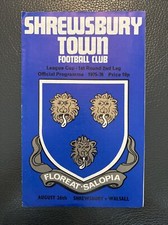 26.8.1975. Shrewsbury Town v Walsall (League Cup 1st R, 2nd Leg).