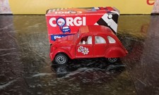 VIntage Corgi Juniors Red with Flowers Citroen 2CV6 2CV - 1985 - boxed - good
