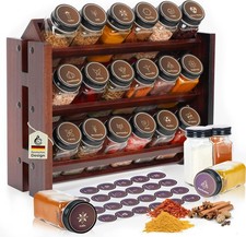 Elegant Dark Spice Rack Wooden
