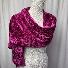 Pink Crushed Velvet Scarf Wrap Shawl, Winter Warm  Scarf, Gift For Her