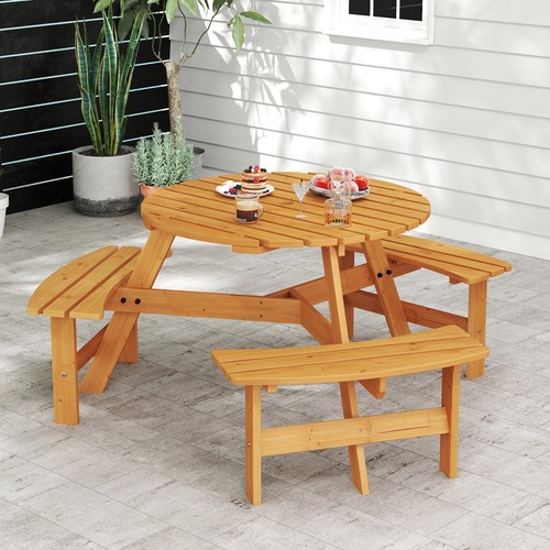Person round picnic table - 6-person,