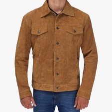 Tan men trucker suede - tan, men's