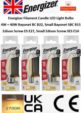 LED Candle Light Bulbs Filament 4W=40W Lamps BC SBC ES SES Warm White Energizer