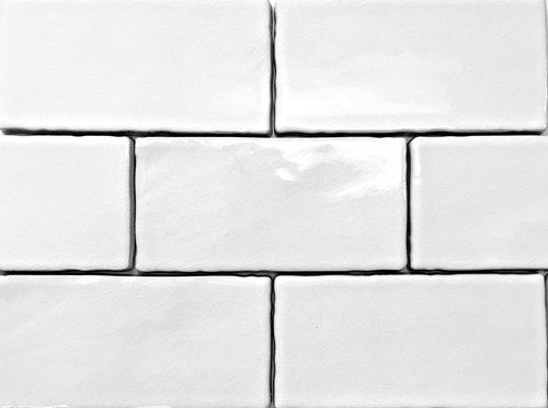 3x6 white crackled - white, ceramic