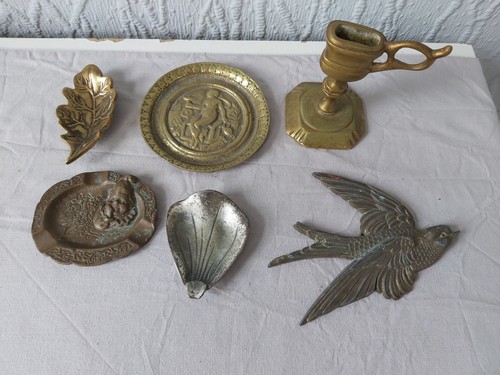 Old brass items joblot - brass, swallow