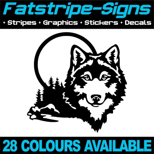Wolf head moon - moon, stickers