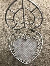 Heart Shaped Bejewelled Decorative Metal Storage Basket 11 X 11 X 7 Cm