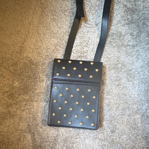 Versace black leather medusa - leather,