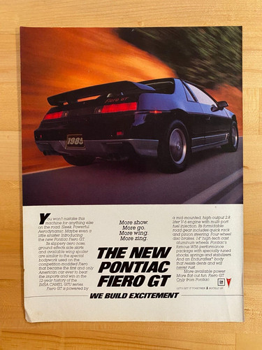 1985 print pontiac fiero gt - print, ad