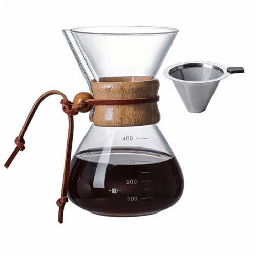 Home glass hand brewing - hand, coffee