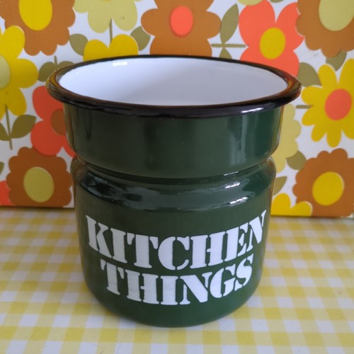 Vintage green enamel storage - vintage,