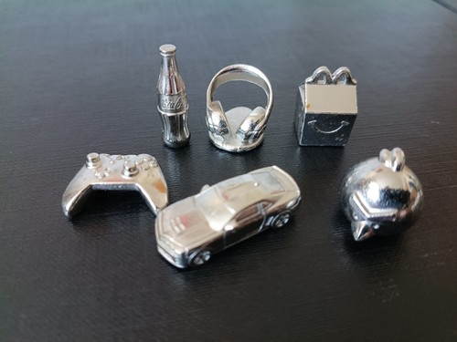 Monopoly silver metal tokens - monopoly,